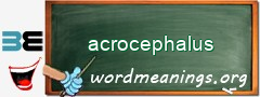 WordMeaning blackboard for acrocephalus